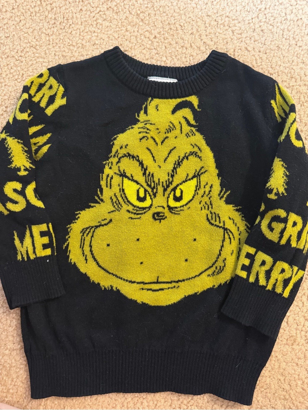 Target Black Sweater with Yellow Grinch Graphic